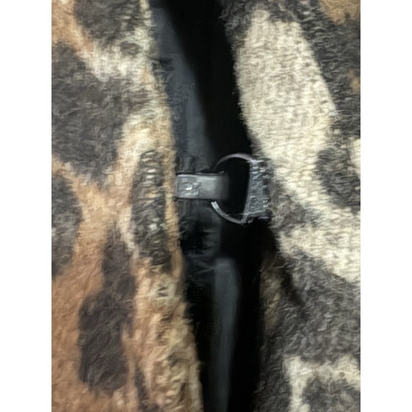 Betsey Johnson L Leopard Print Wool Blend Coat Jacket Toggle Closure Flared Hem - Picture 5 of 9